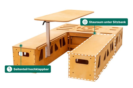 Box kempingowy - Moonbox ze stołem Van/Bus 119cm Modify - Naturalny