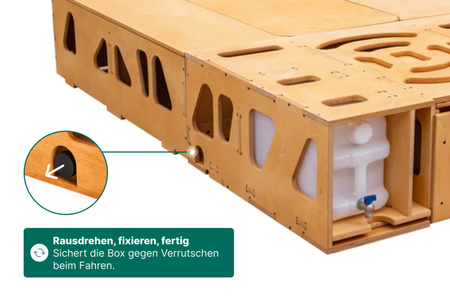 Box kempingowy - Moonbox ze stołem Van/Bus 119cm Modify - Naturalny