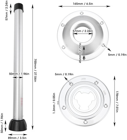 Standardowa noga stołu - Moonbox RV