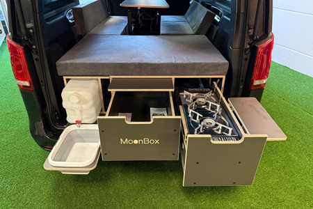Box kempingowy - Moonbox ze stołem Van/Bus 119cm Modify - ciemnoszary