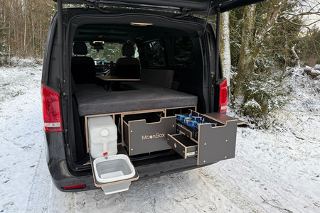 Box kempingowy - Moonbox ze stołem Van/Bus 119cm Modify - ciemnoszary